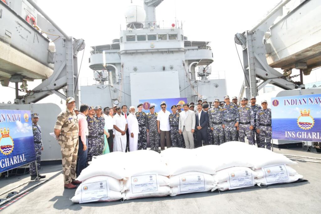 தமிழக அரசின் இலங்கைக்கான நிவாரண கப்பல் அனுப்பி வைப்பு!